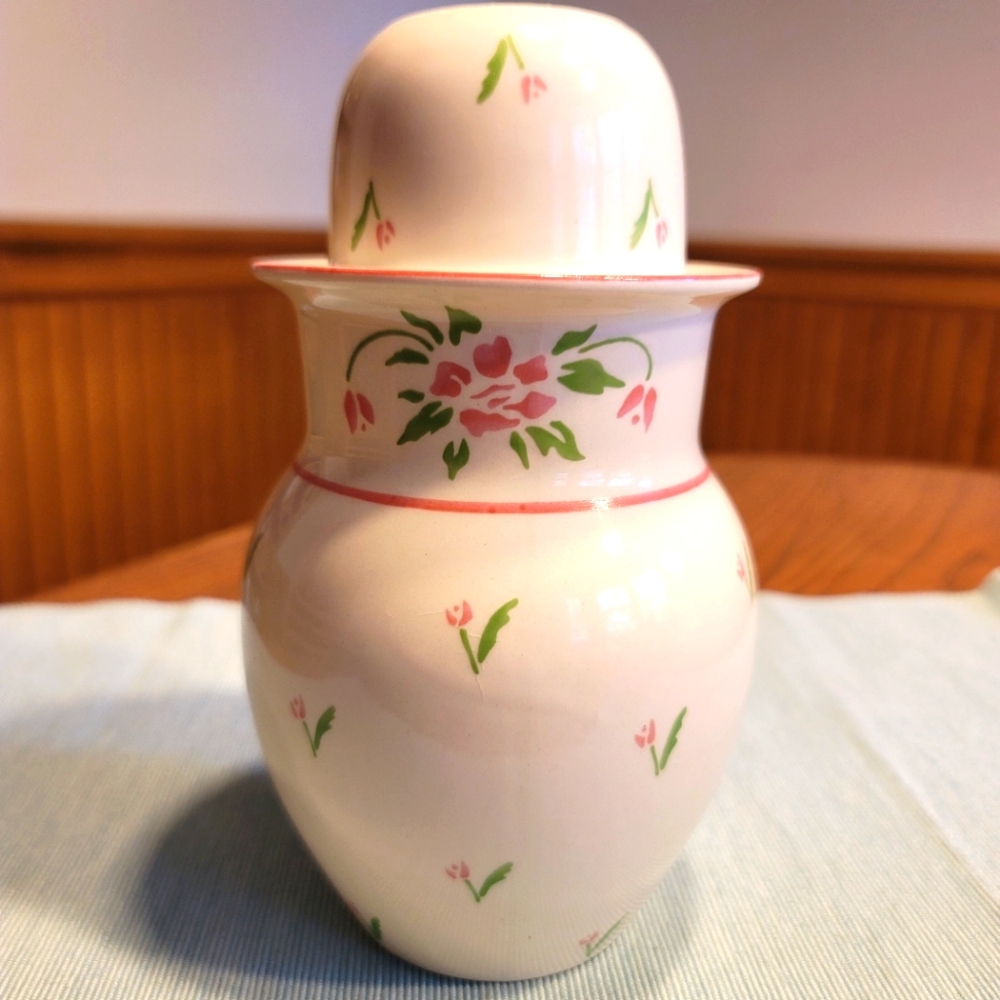 VTG '80s Kitschy Tumble Up Porcelain Bedside Water Carafe & Tumbler Set